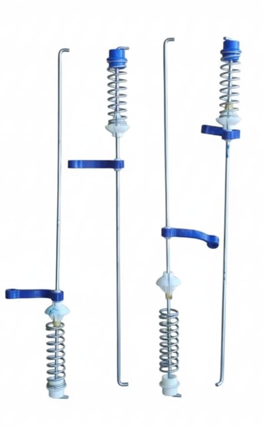 BUY SPARES Top Load Fully-Automatic Washing Machine Suspension Rods, Set of 4, 20-Inch L2 Rods, Compatible with w.h.ir.l.p.o.o.l Blue/Green Rubber Bushes, for 6kg and 7kg Models BS1192