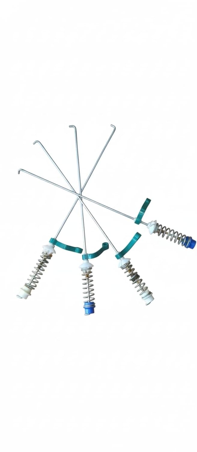 BUY SPARES Top Load Washing Machine L3 Suspension Rods Compatible with W.h.i.r.l.p.o.o.l 6.5kg, 19 Inch, Green Rubber Support with Blue and White Bush, Durable Replacement BS1381