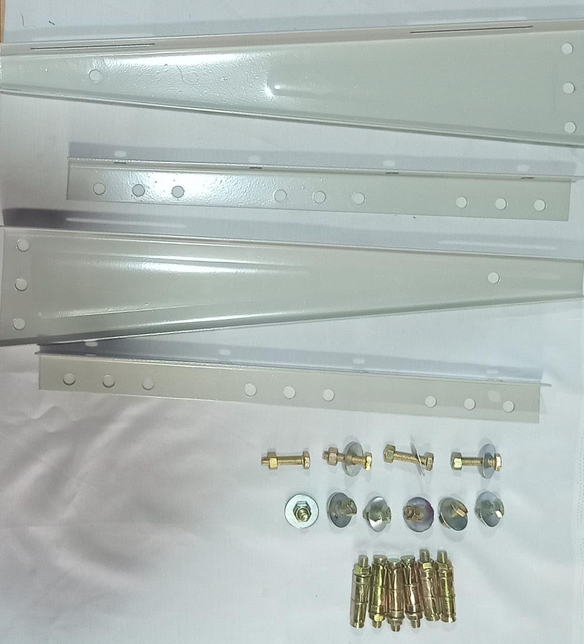 BUY SPARES Outdoor AC Stand, White, 49x42 cm, compatible with All Brands up to 1.5 Ton, with Anchor Bolts and Nuts BS1312