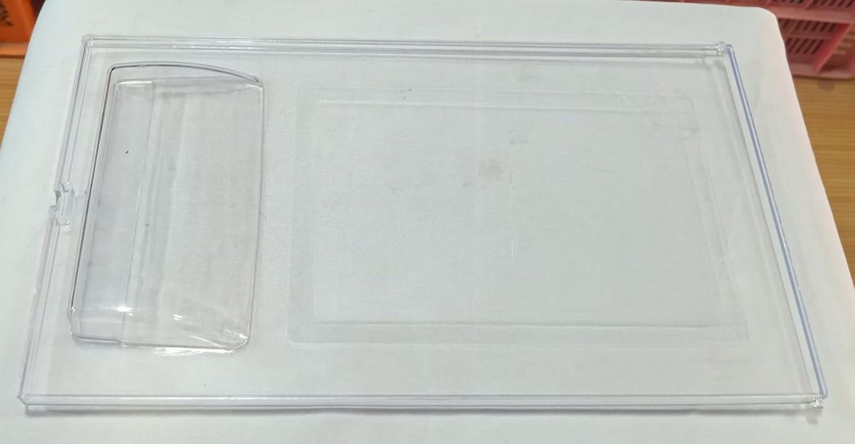 BUY SPARES Refrigerator Freezer Door Panel Compatible with Voltas, Clear Transparent, 37 x 20 cm, Durable Plastic BS1271