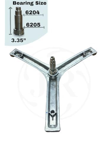 BUY SPARES Drum Spider 6kg Triangle Drum Shaft with 6205/6204 Bearings, Heavy-Duty Front Load Washing Machine Spare Part, Compatible with H.a.i.e.r Grey Models BS1306