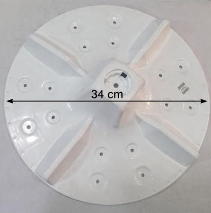 Buy spares Washing Machine Pulsator Compatible with Whirlpool, Round Shaft, 34 cm, White BS1411