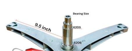 BUY SPARES Washing Machine Drum Spider Arm Compatible with Panasonic, Model MF060-ES1401, MF070-ES401, Bearing Size 6205/6206, 6 kg BS1072