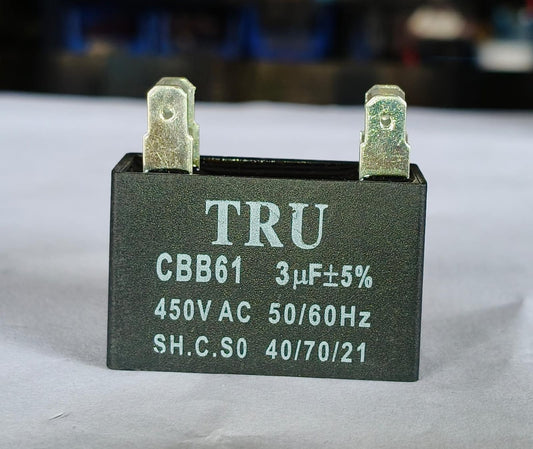 Capacitor For AC 3 UF[MFD], 450VAC,4 Pin Type,50/60 Hz