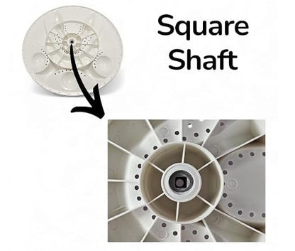 BUY SPARES Washing Machine Pulsator, White, Plastic, 34.5 cm, Square Shaft, compatible with Godrej GD-6201/6203/6204, Panasonic NA-W65E5ARB BS1210