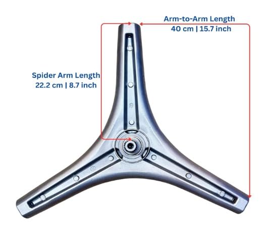 Buy Spares Drum Spider Hub Assembly Compatible with LG MHW34308907, Front Load 5.5 kg Washing Machine, 40 cm Arm-to-Arm BS1120