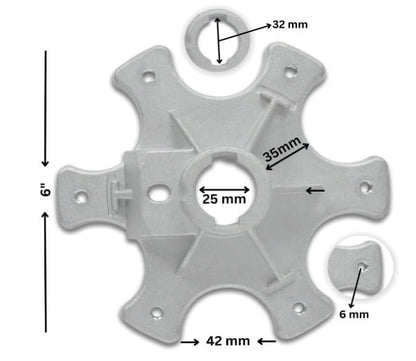 BUY SPARES Washing Machine Drum Spider Hub, Compatible with Whirlpool Top Load Fully Automatic Washing Machine, with Saddle and Bolt, L3 Model BS1099