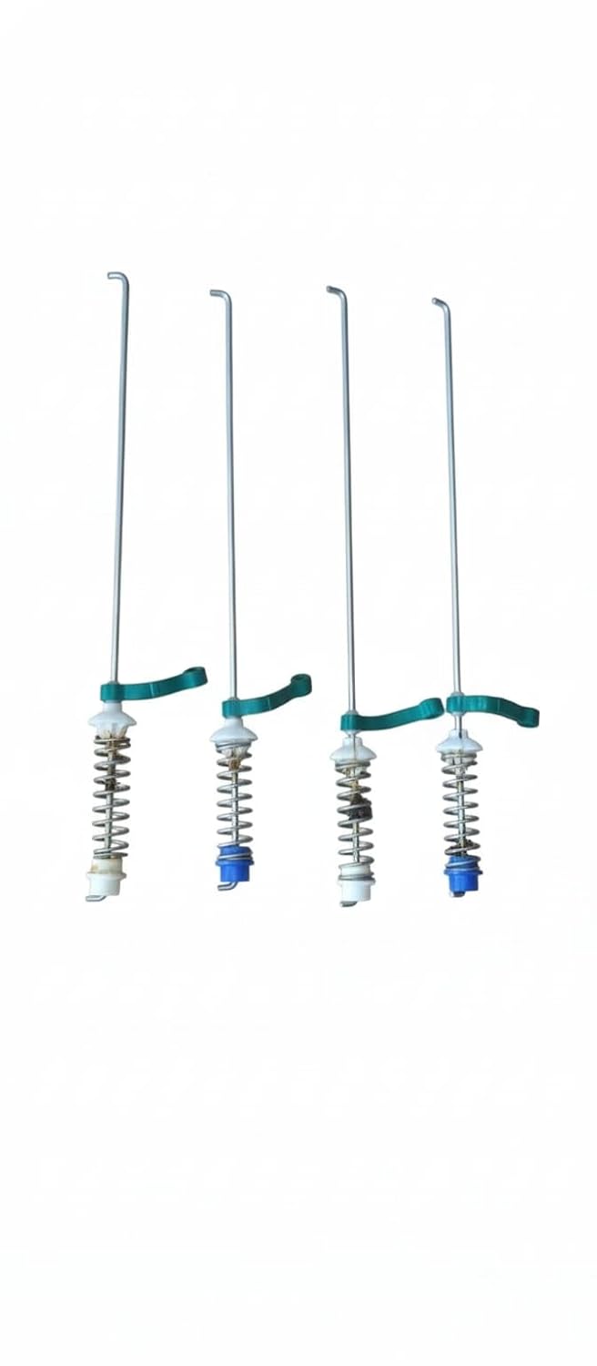 BUY SPARES Top Load Washing Machine L3 Suspension Rods Compatible with W.h.i.r.l.p.o.o.l 6.5kg, 19 Inch, Green Rubber Support with Blue and White Bush, Durable Replacement BS1381