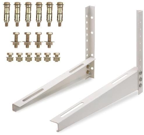 BUY SPARES Outdoor AC Stand, White, 49x42 cm, compatible with All Brands up to 1.5 Ton, with Anchor Bolts and Nuts BS1312