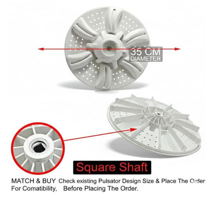 BUY SPARES Washing Machine Pulsator, 35 cm Diameter, Square Shaft, Compatible with Western and Croma BS1364