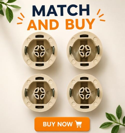 BUY SPARES Washing Machine Control Knob, White and Grey, Set of 4, Compatible with Whirlpool Washing Machines BS1190