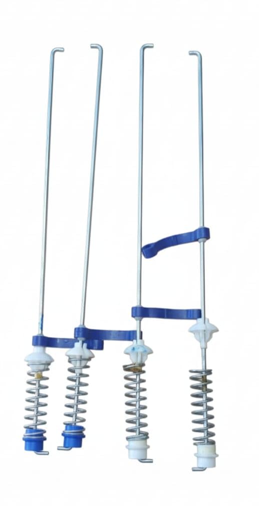 BUY SPARES Top Load Fully-Automatic Washing Machine Suspension Rods, Set of 4, 20-Inch L2 Rods, Compatible with w.h.ir.l.p.o.o.l Blue/Green Rubber Bushes, for 6kg and 7kg Models BS1192