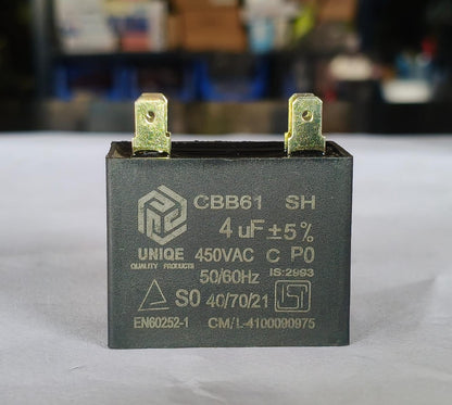 Capacitor For AC 4 MFD, AC Running Motor Capacitor 450 VAC, 50/60 Hz
