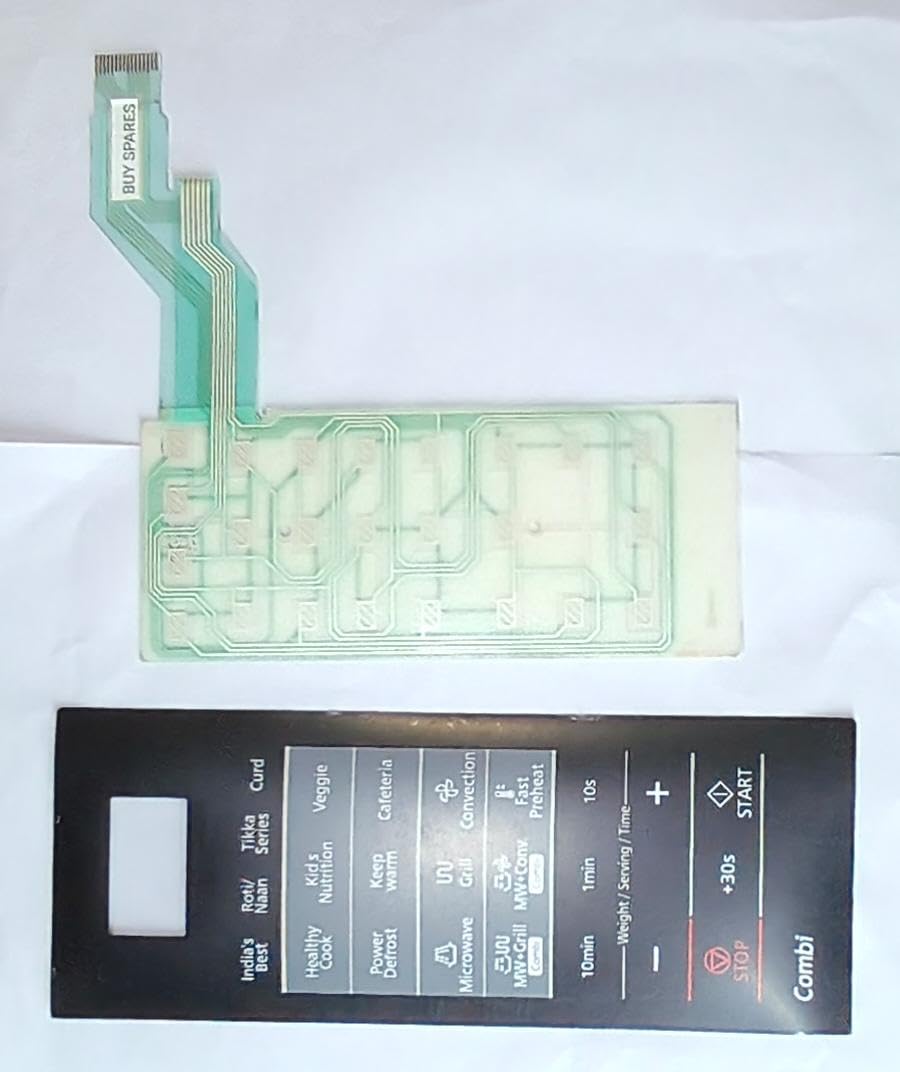 BUY SPARES Microwave Oven Touch Membrane Pad Compatible with Samsung CE75JD, Black and Grey BS1380