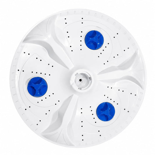 BUY SPARES Washing Machine Pulsator Compatible with Hyundai and Realme Semi Automatic Washing Machine, White and Blue, 39 cm Diameter, 3 Flowers BS1025