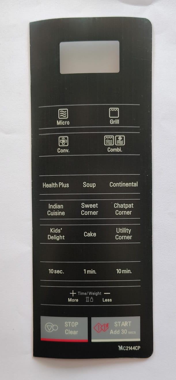 BUY SPARES Microwave Oven Touchpad Compatible with LG MC2149BPB/BB, MC2143BPP, MC2143CB, MC2146BV, MC2144CP, MS-2049UW, Indian Auto Cook BS1112