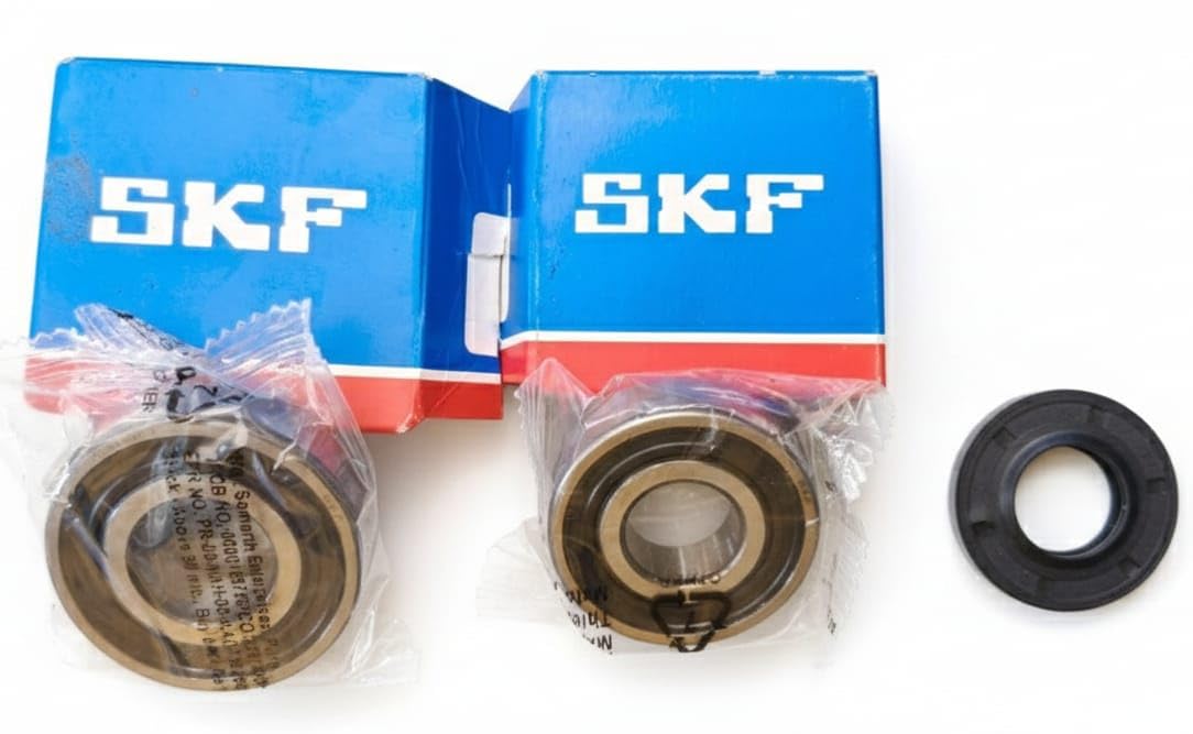 BUY SPARES Premium Bearing and Oil Seal Kit Set of 2 for S.a.m.s.u.n.g Diamond Drum 5.5 Kg Front Load Washing Machines, 6204 and 6203 ZZ Bearings with Oil Seal (25x50.5x9.5/10) BS1343