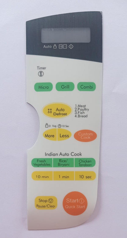 Buy Spares Microwave Oven Touchpad Membrane, Compatible with LG MC604AP, Micro, Grill, Combi, Indian Auto Cook BS1036