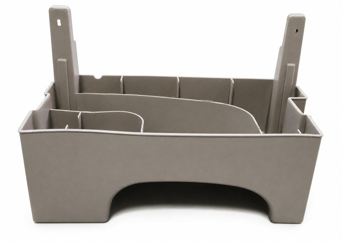 BUY SPARES Refrigerator Compressor Drip Tray, Grey, compatible with L.G.E, Part Code MJS64072501, 28.5 x 19 cm.Hole to Hole 27 cm BS1254