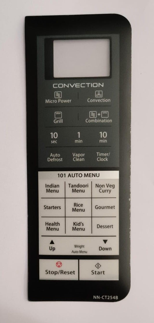Buy Spares Microwave Oven Membrane Touchpad Compatible with Panasonic NN-CT254B, NN-CT265B, Convection, 101 Auto Menu BS1080