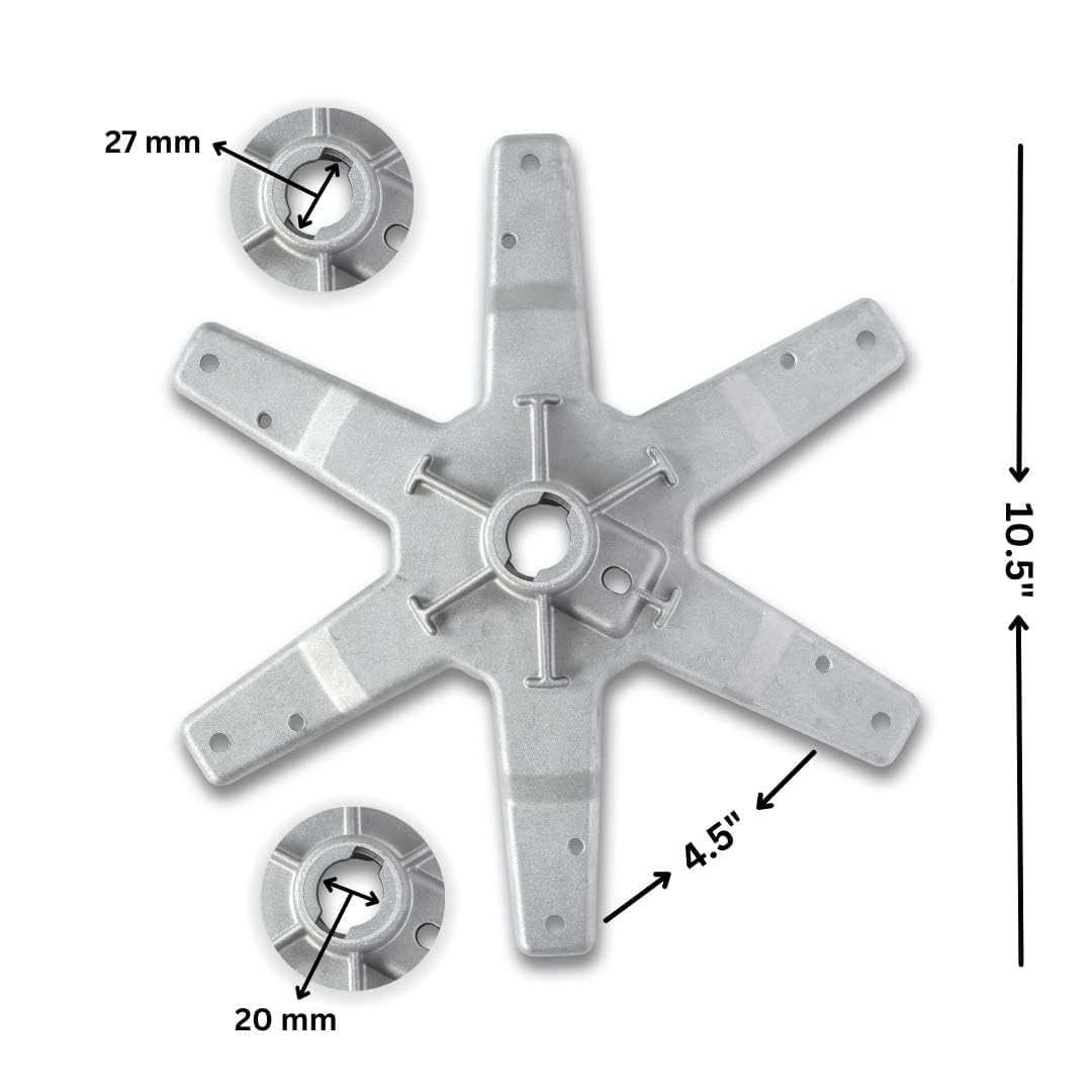 BUY SPARES Compatible 4-Pin Drum Spider Hub Type-4 for W.h.i.r.l.p.o.o.l Washing Machine, 6kg Top Load Fully Automatic, Replacement Spare Part with Saddle and Bolt, Set of 2 BS1096