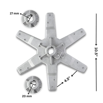 BUY SPARES Compatible 4-Pin Drum Spider Hub Type-4 Compatible with W.h.i.r.l.p.o.o.l Washing Machine, 6kg Top Load Fully Automatic, Replacement Spare Part with Saddle and Bolt BS1286