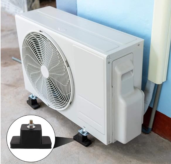 BUY SPARES Anti-Vibration Rubber Mounting Blocks for AC Outdoor Unit, Black, Set of 4 BS1280