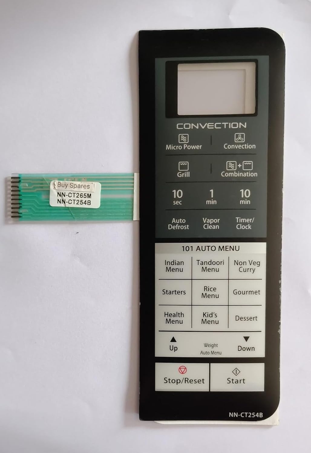 Buy Spares Microwave Oven Membrane Touchpad Compatible with Panasonic NN-CT254B, NN-CT265B, Convection, 101 Auto Menu BS1080