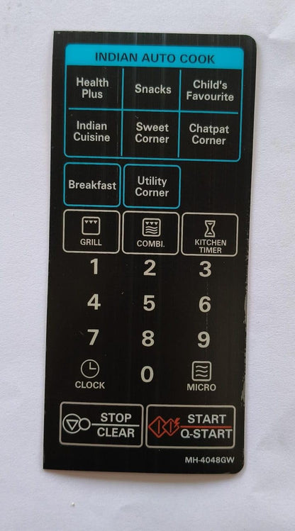 BUY SPARES Microwave Oven Membrane Touchpad Compatible with LG MH4048GW, Indian Auto Cook BS1090