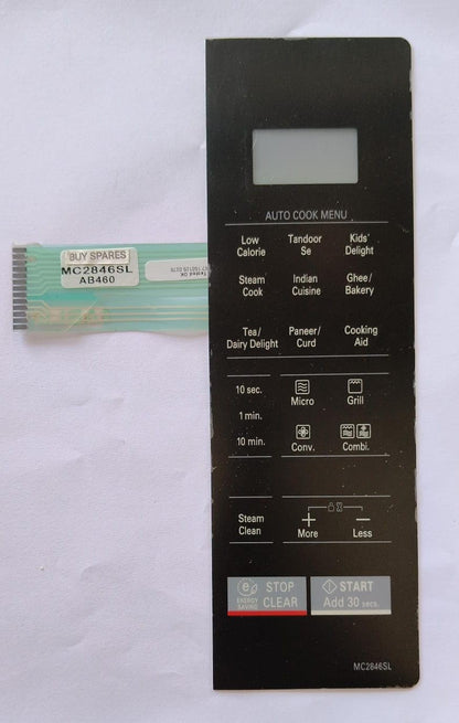 BUY SPARES Microwave Oven Touchpad Compatible with LG MC2846SL, Black BS1078