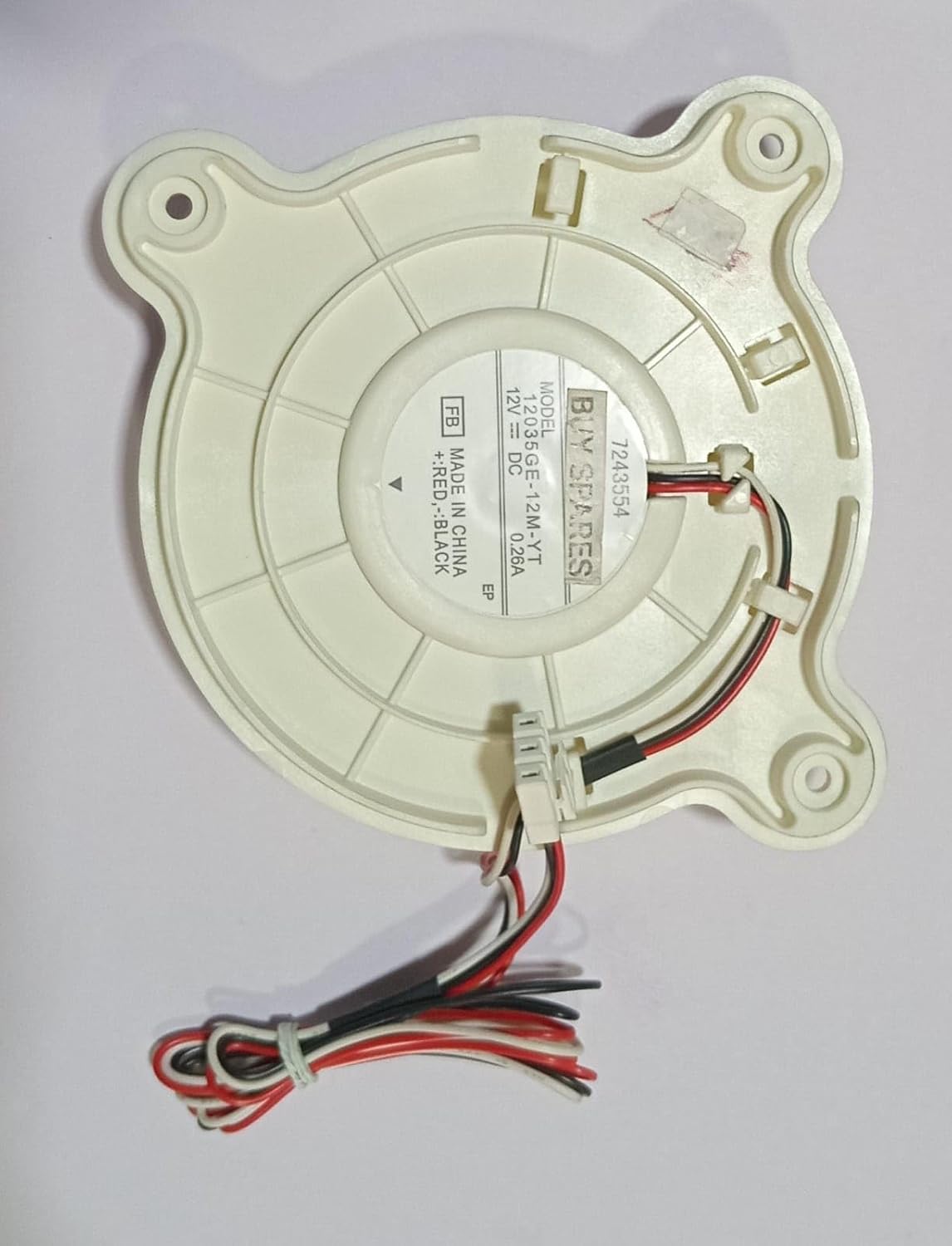 BUY SPARES Refrigerator Fan Motor, DC 12V, White, Cooling Replacement Assembly compatible with Samsung Fridge Freezer BS1296