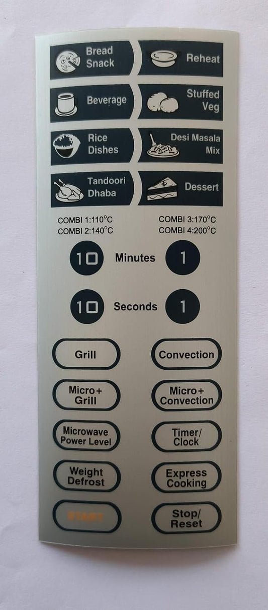 BUY SPARES Microwave Oven Touchpad Membrane Keypad Compatible with IFB 20SC2(Match and Buy) BS1191