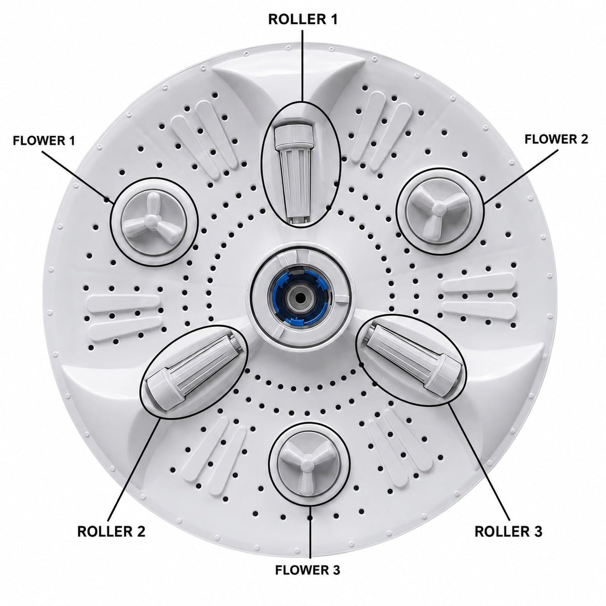 BUY SPARES Washing Machine Pulsator Compatible with Lloyd Semi Automatic Washing Machine, 3 Roller, 38cm BS1270