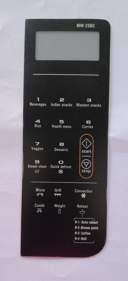 Buy Spares Microwave Oven Membrane Touch Pad Compatible with LG MW-25BC, Black BS1117