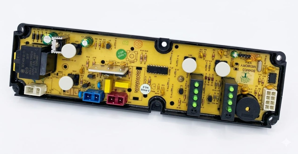 BUY SPARES PCB 4 Button with Memory,Compatible with g.o.d.a.r.e.j. Part Code 32101502SD02801 (B04M03), Washing Machine Replacement Control Board BS1317