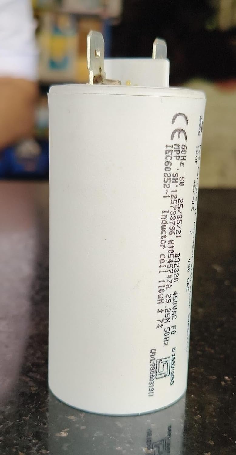 BUY SPARES Washing Machine Capacitor 10 MFD with 110 UH, compatible with Whirlpool Top Load Washing Machine BS1300