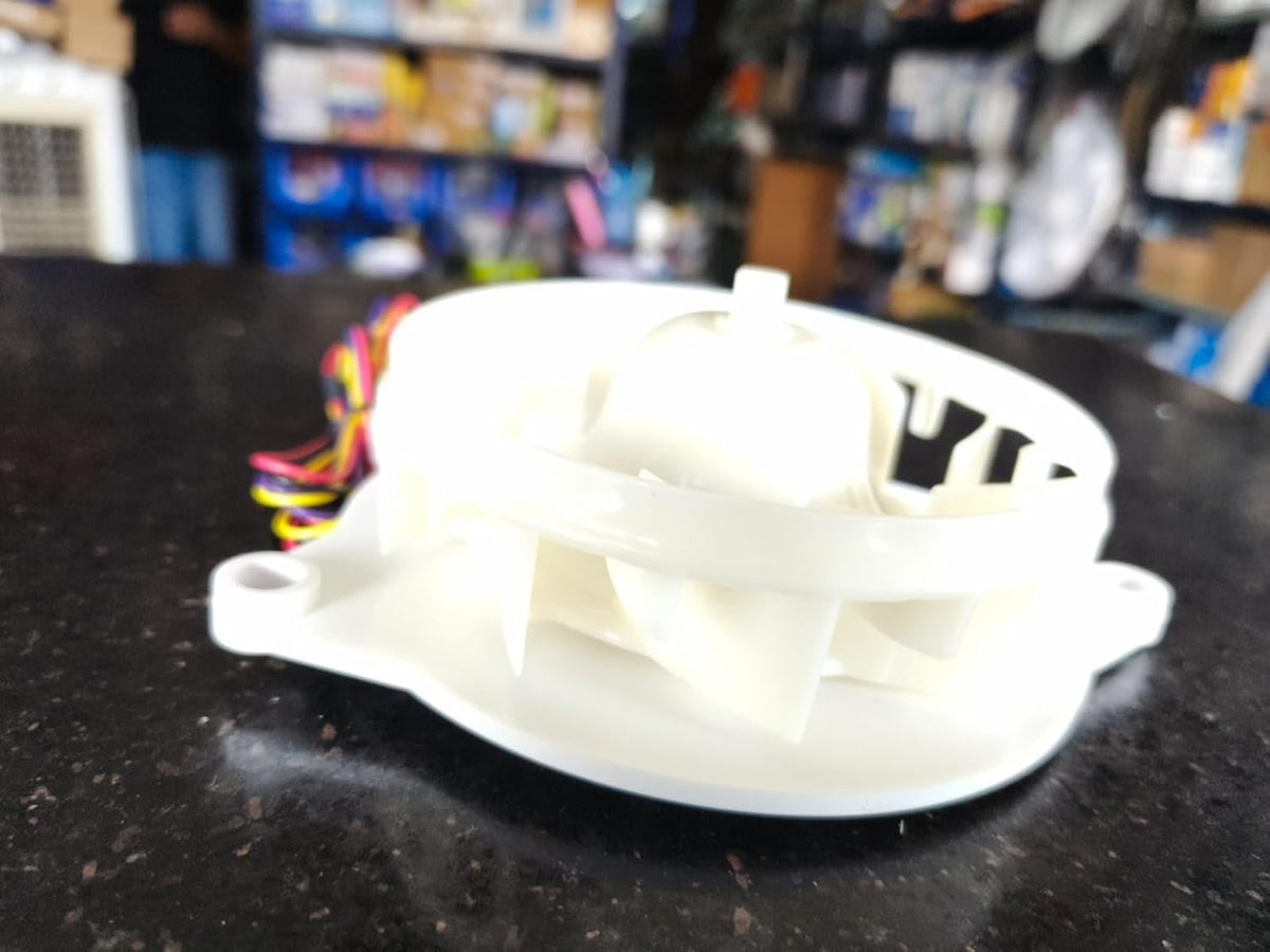BUY SPARES Refrigerator Fan Motor Compatible with L.G.E Double Door Refrigerators | Part Code EAU64824806 | DC 12V | White | 4 Jack 4 Wire BS1068