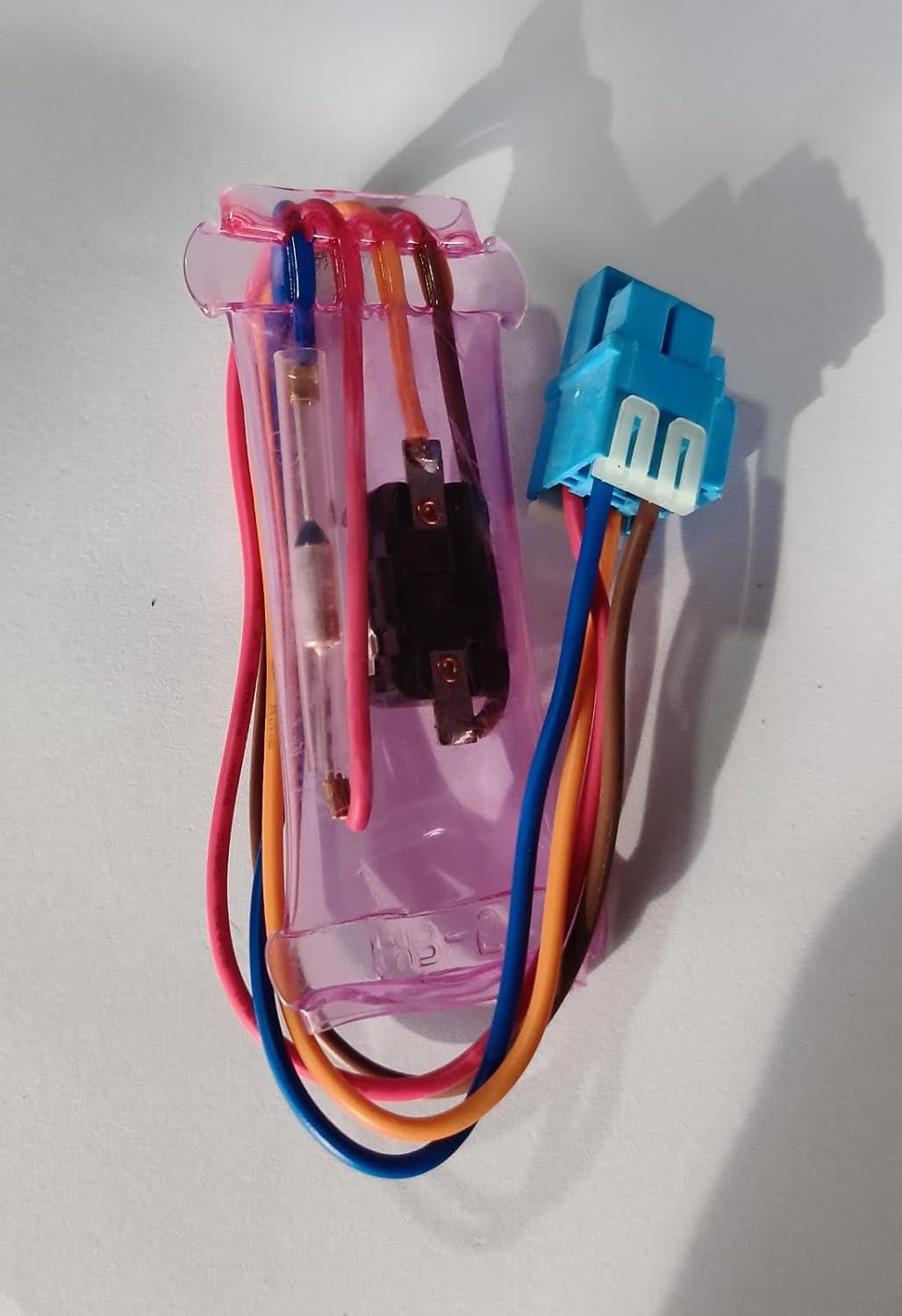 BUY SPARES Refrigerator Bimetal Defrost Thermostat compatible with LG, 4 Wire with Blue Connector Jack and Thermal Fuse BS1052