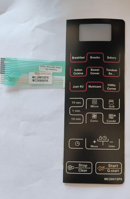 BUY SPARES Microwave Oven Membrane Keypad Compatible with LG MC2841SPS, MC2844SPB BS1159