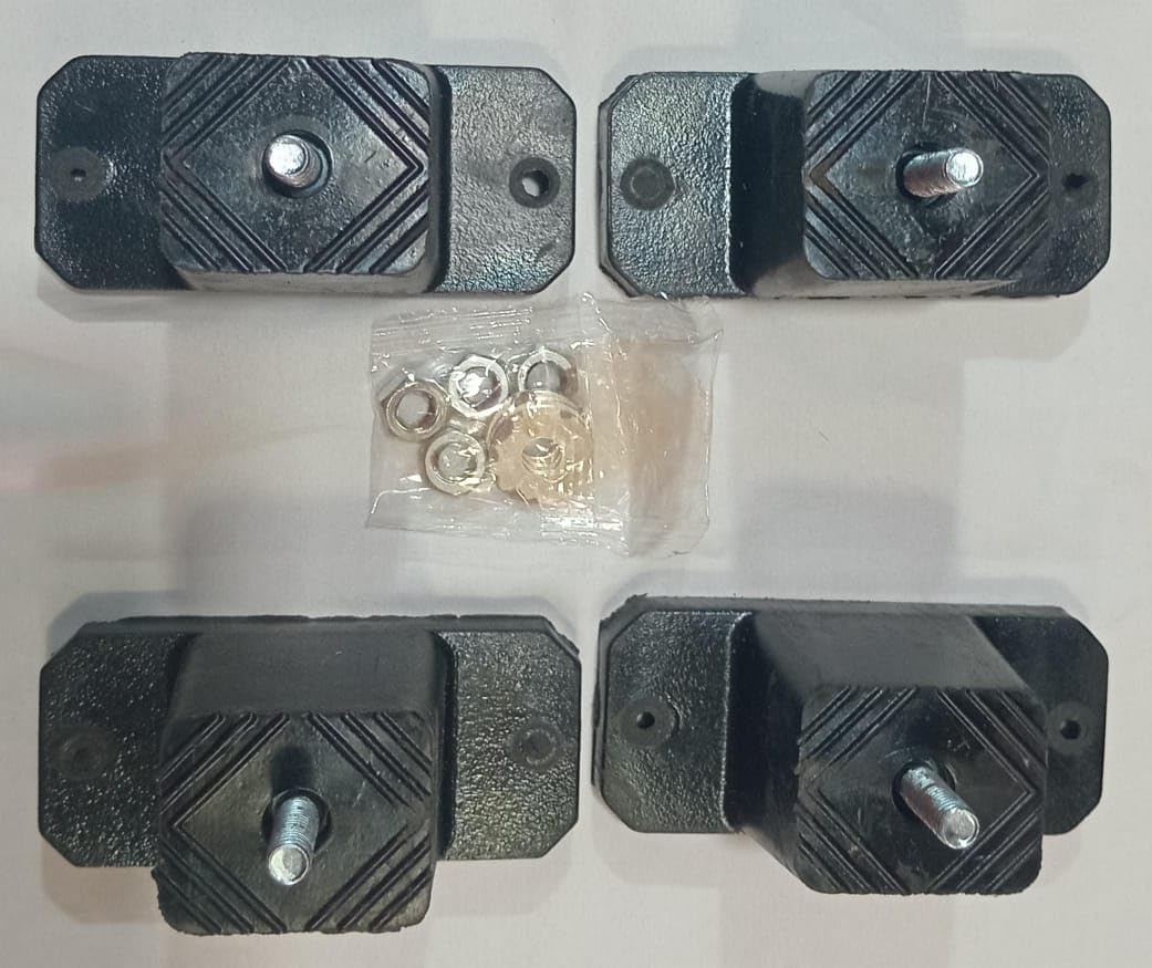 BUY SPARES Anti-Vibration Rubber Mounting Blocks for AC Outdoor Unit, Black, Set of 4 BS1280