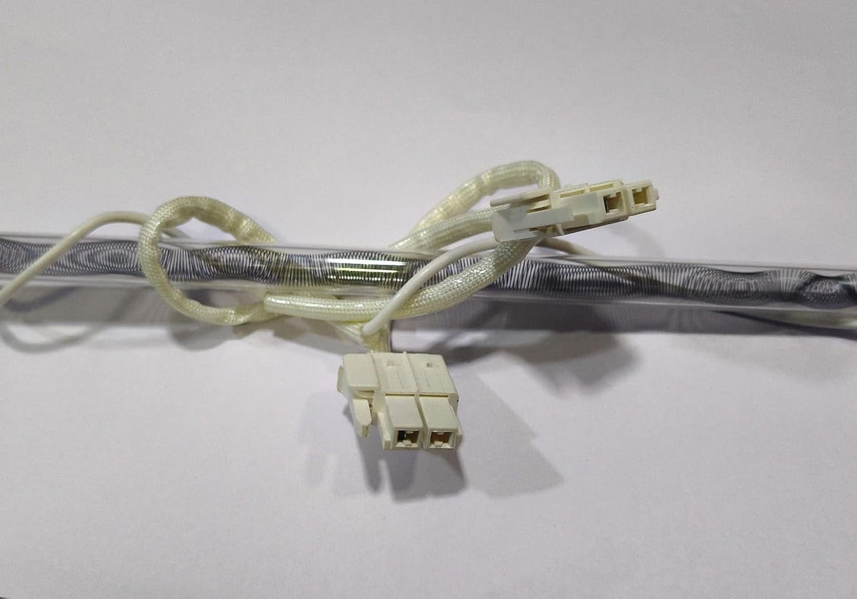 BUY SPARES Refrigerator Defrost Heater, White Transparent, 14 Inch, with Connector Wiring BS1050