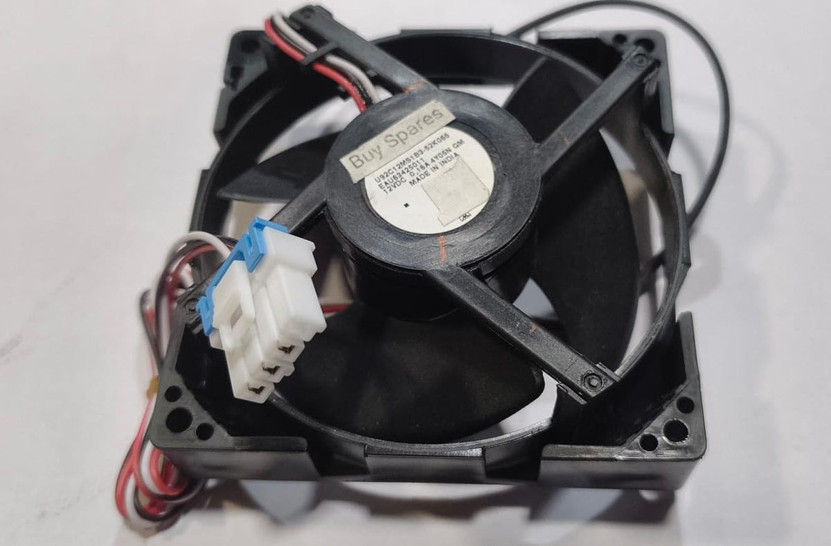 BUY SPARES DC Refrigerator Cooling Fan Motor, 9x9 cm, Square, compatible with LG Refrigerators, with Small Jack Connector BS1055