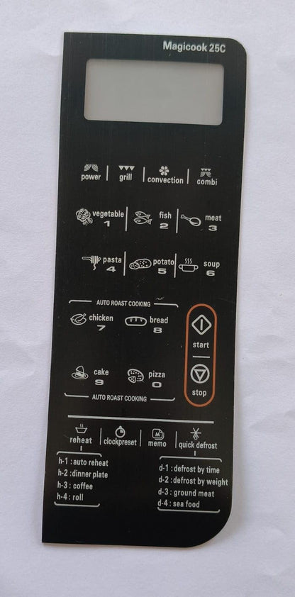 BUY SPARES Microwave Oven Membrane Touchpad Compatible with Whirlpool Magicook 25C BS1006