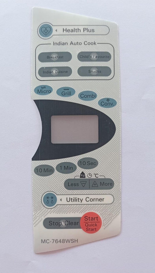 BUY SPARES Microwave Oven Touch Keypad Membrane Compatible with LG MC767, MC7648WSH BS1196