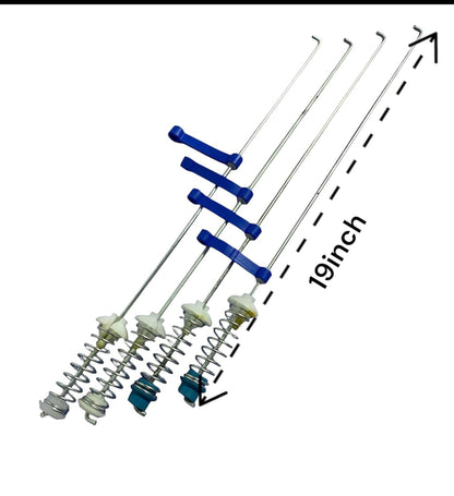 BUY SPARES Top Load Washing Machine L3 Suspension Rods Compatible with W.h.i.r.l.p.o.o.l 6.5kg, 19 Inch, Green Rubber Support with Blue and White Bush, Durable Replacement BS1381