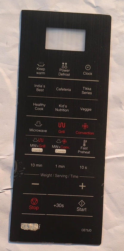 BUY SPARES Microwave Oven Touch Keypad, Black, Compatible with Samsung CE73JD BS1242