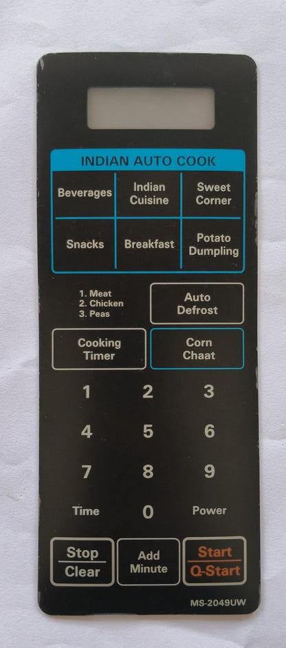 BUY SPARES Microwave Oven Touchpad Compatible with LG MS2049UW, Indian Auto Cook, Membrane Keypad BS1009