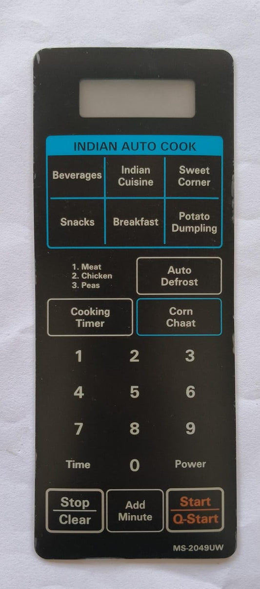 BUY SPARES Microwave Oven Touchpad Compatible with LG MS2049UW, Indian Auto Cook, Membrane Keypad BS1009