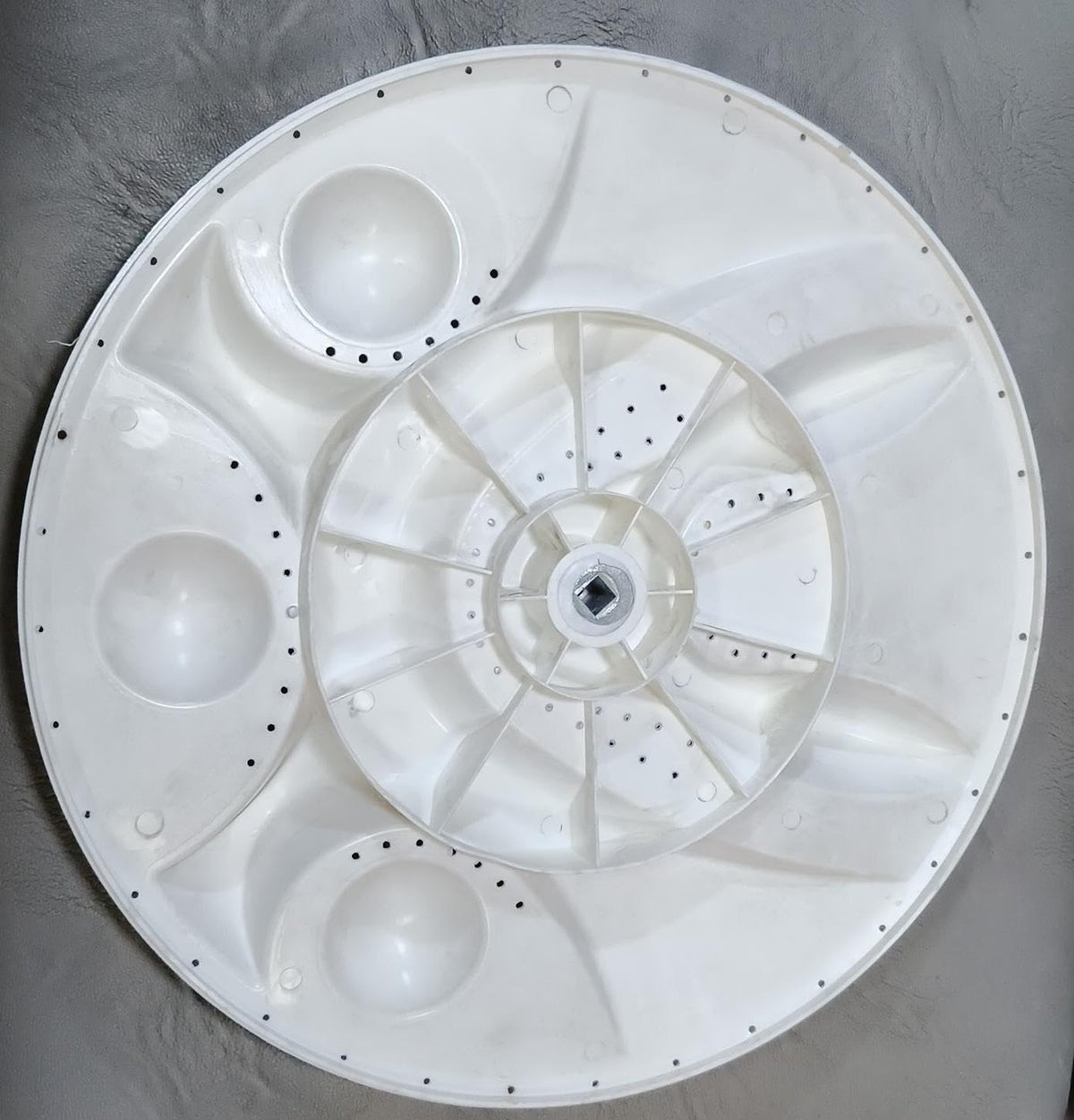 BUY SPARES Washing Machine Pulsator, White, Plastic, 34.5 cm, Square Shaft, compatible with Godrej GD-6201/6203/6204, Panasonic NA-W65E5ARB BS1210