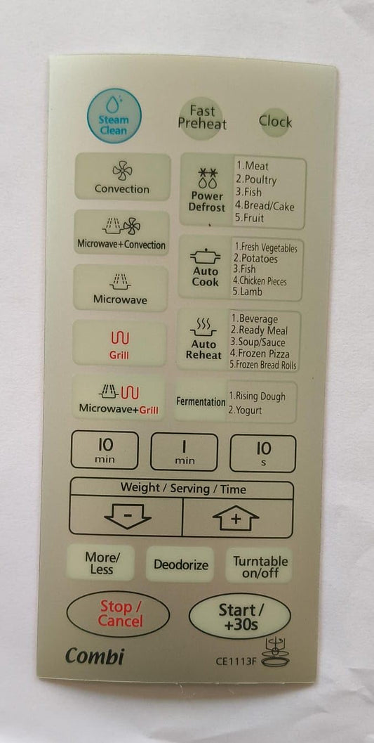 BUY SPARES Microwave Oven Touch Keypad, White, Compatible with Samsung CE1113F, CE1111TL BS1288